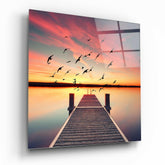 Red Dock Glass Wall Art.